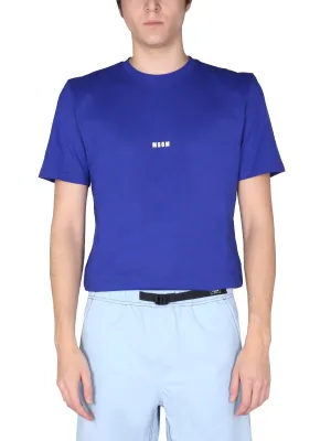 MSGM Logo Printed Crewneck T-Shirt