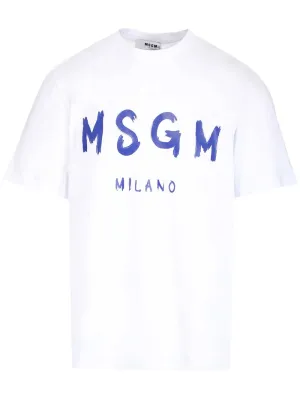 MSGM Logo Printed Crewneck T-Shirt