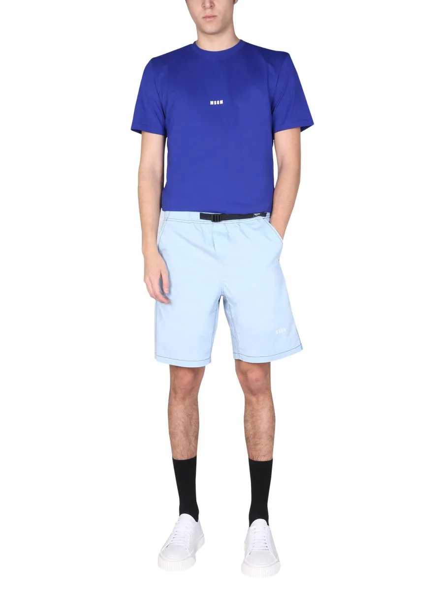 MSGM Logo Printed Crewneck T-Shirt