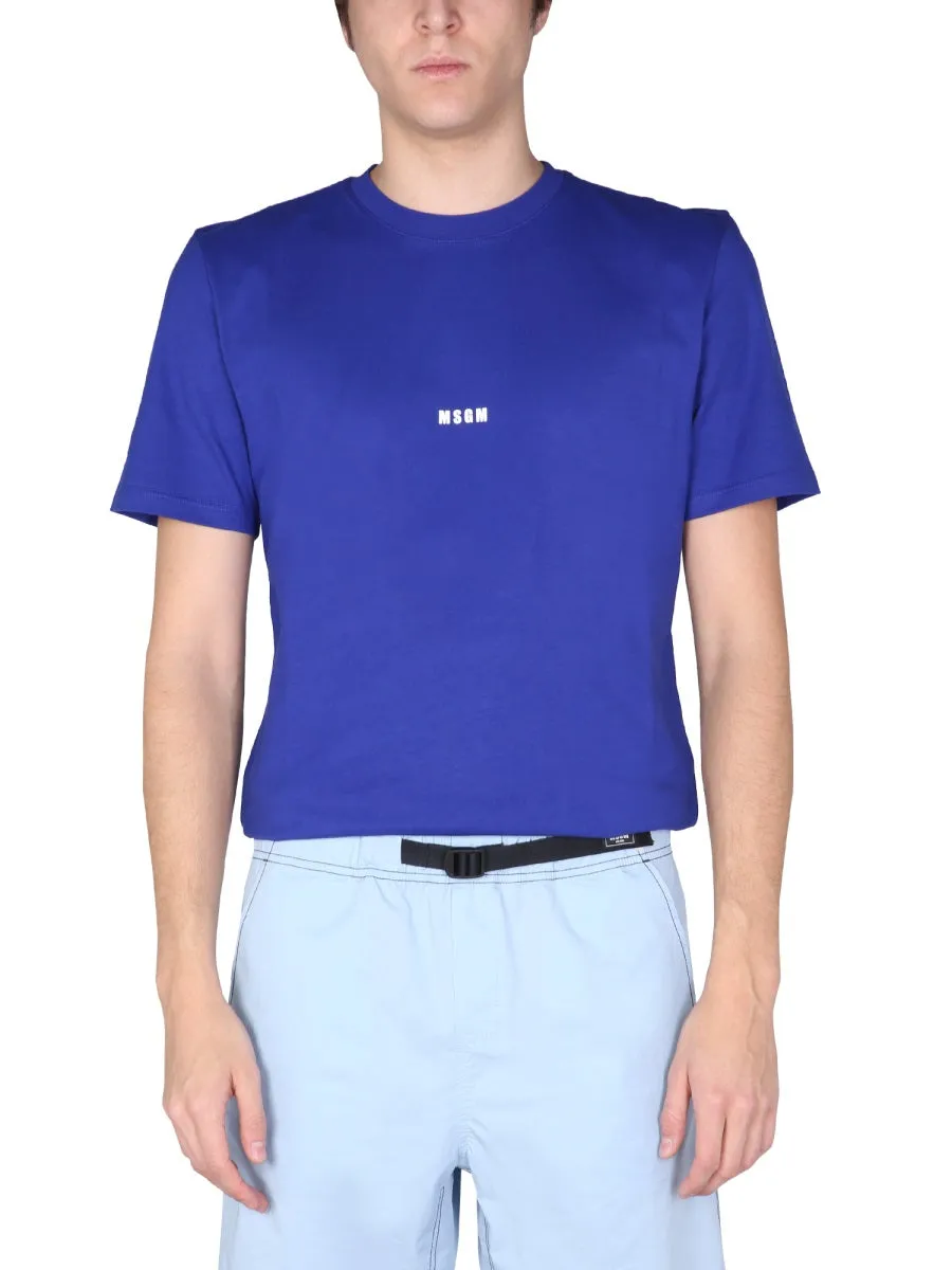 MSGM Logo Printed Crewneck T-Shirt