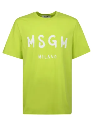 MSGM Logo Printed Crewneck T-Shirt