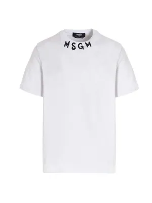 MSGM Logo Printed Crewneck T-Shirt