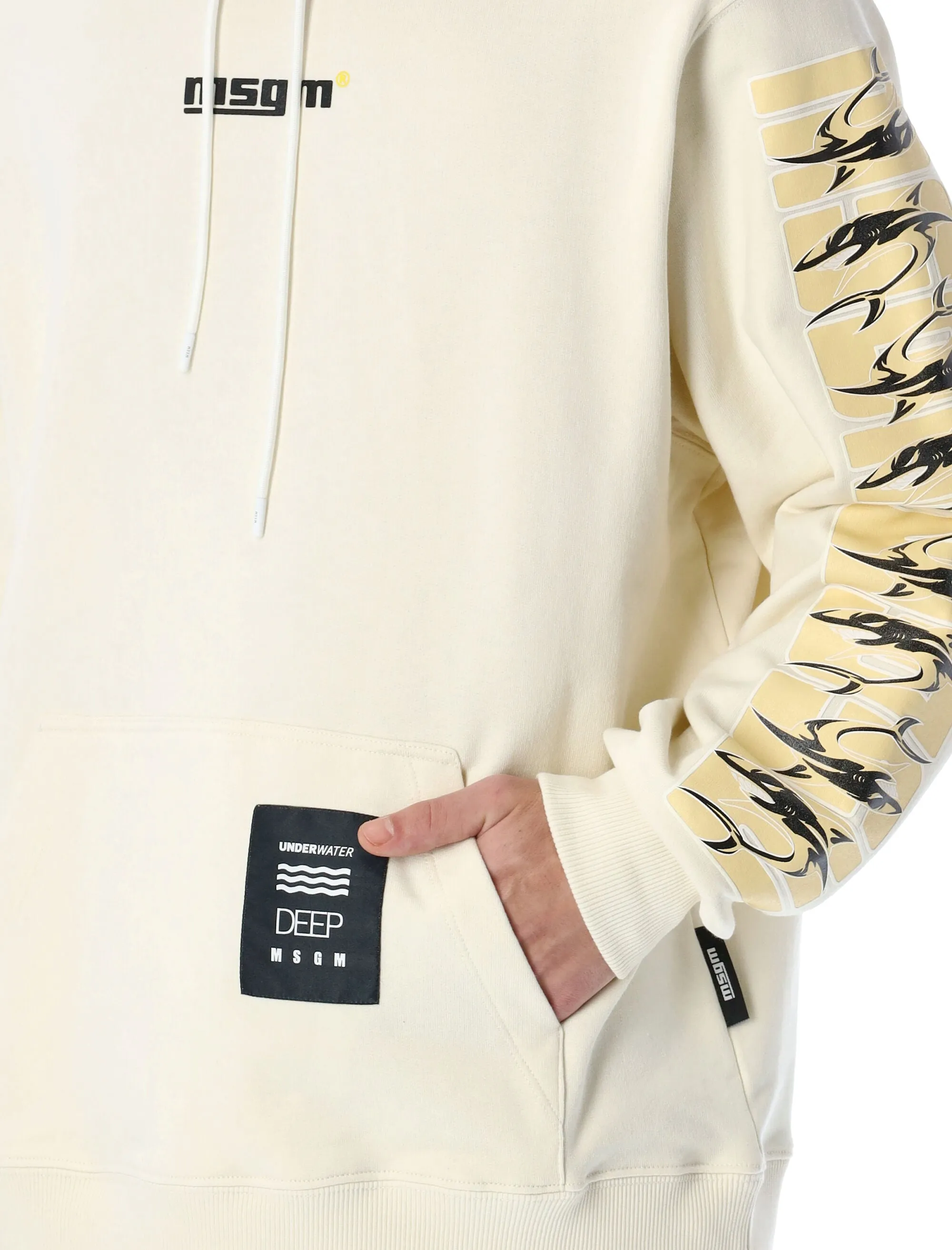 MSGM Logo Printed Long Sleeved Hoodie