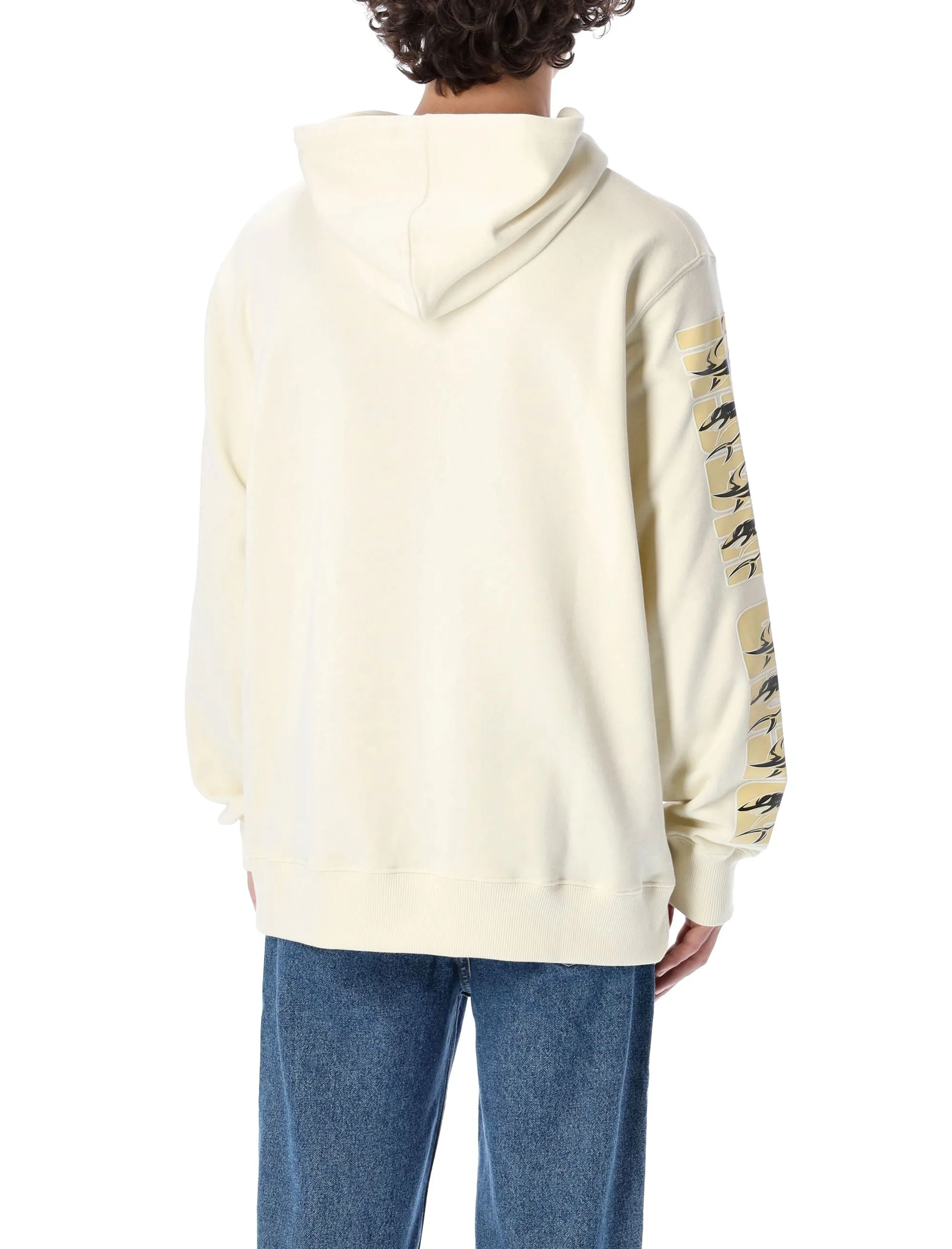 MSGM Logo Printed Long Sleeved Hoodie