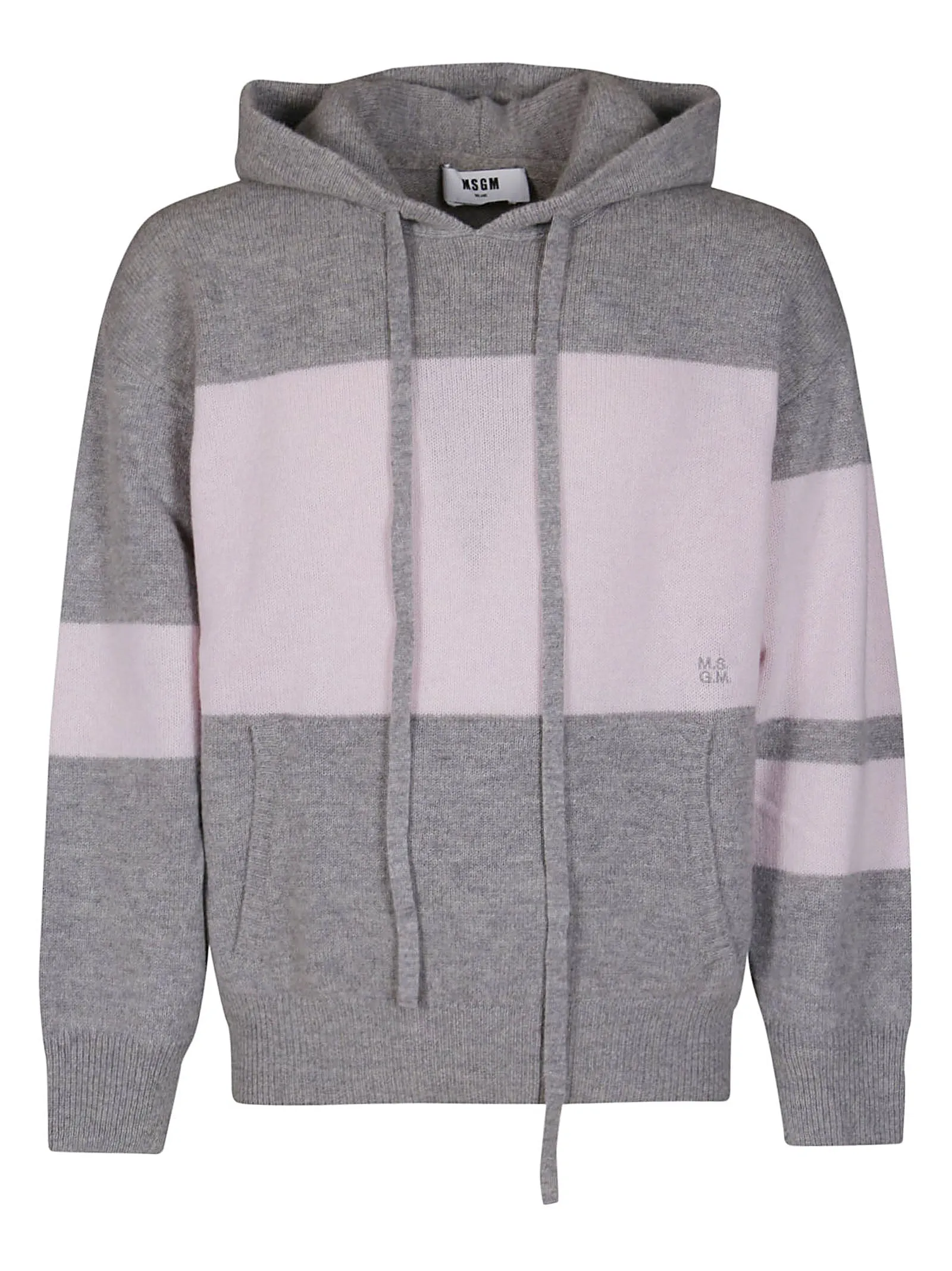 MSGM Panelled Knit Drawstring Sweater