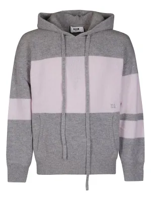 MSGM Panelled Knit Drawstring Sweater