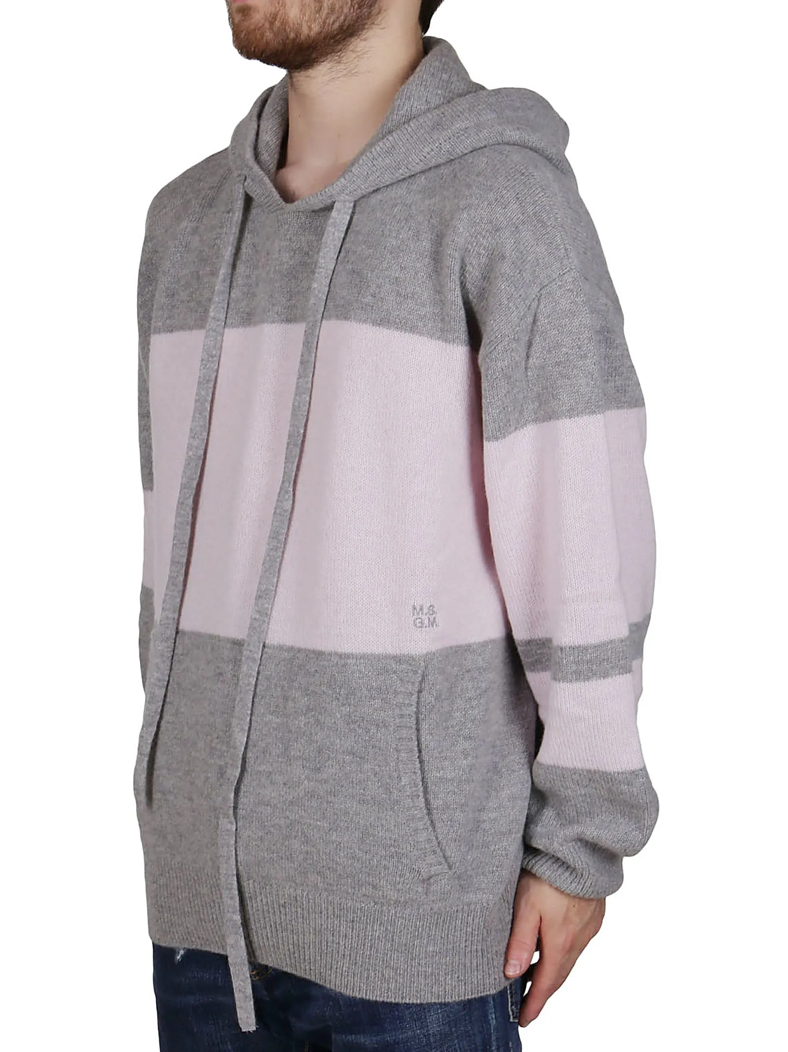 MSGM Panelled Knit Drawstring Sweater