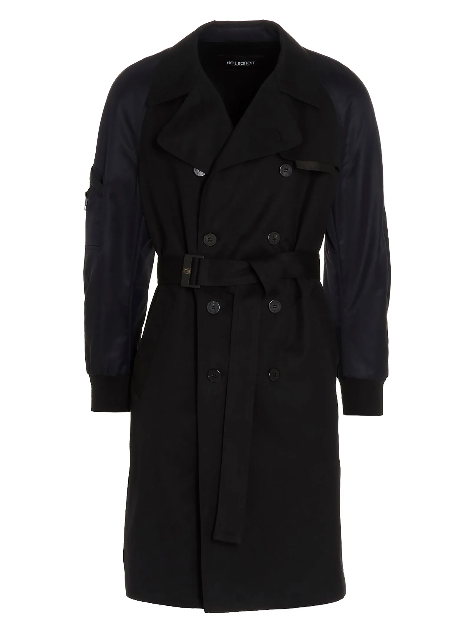 Neil Barrett Bomber Sleeve Double Breasted Trench Coat