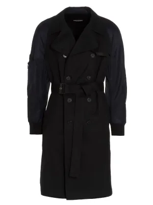 Neil Barrett Bomber Sleeve Double Breasted Trench Coat