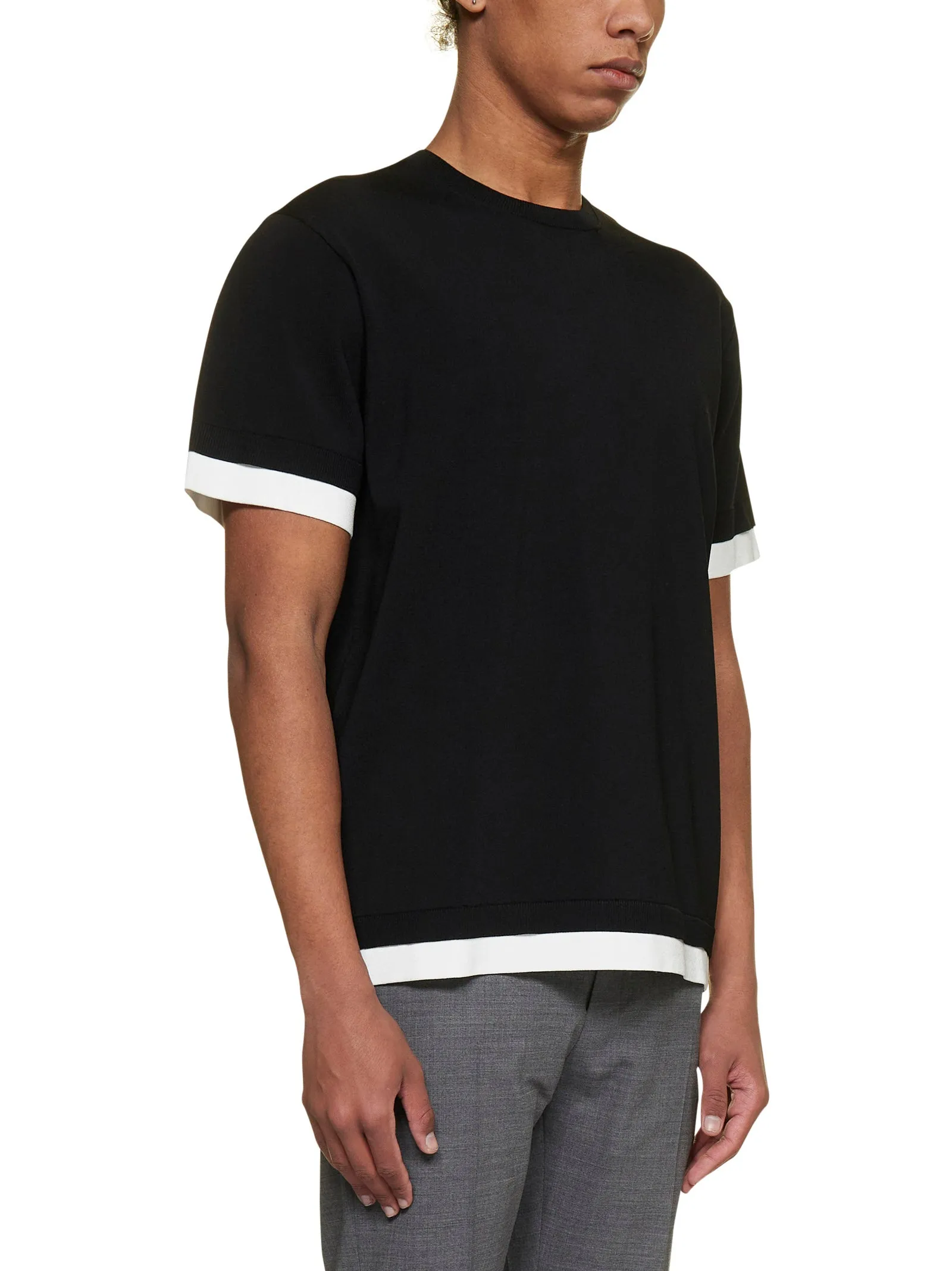 Neil Barrett Contrast Trim Crewneck Knitted T-Shirt
