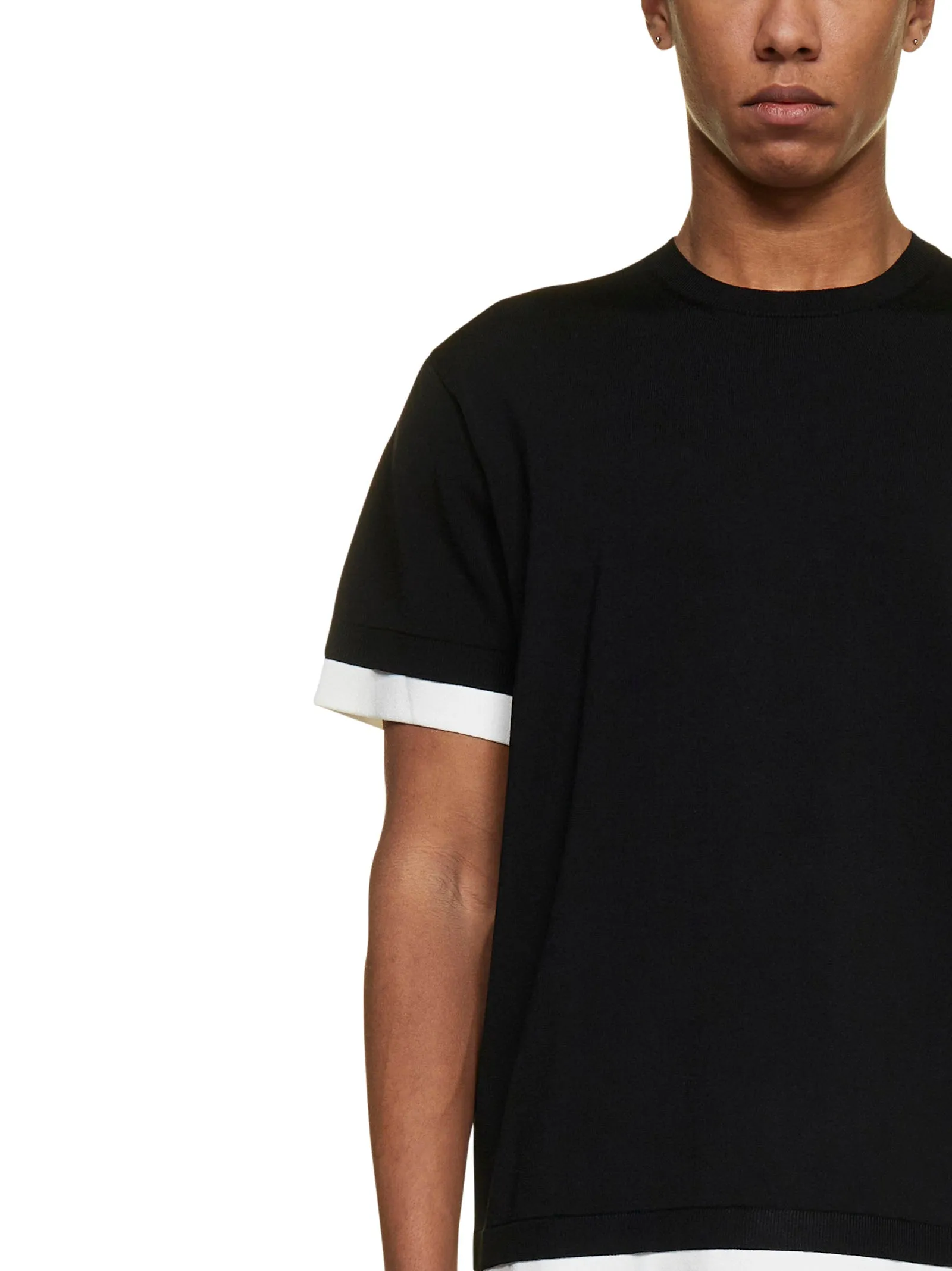 Neil Barrett Contrast Trim Crewneck Knitted T-Shirt