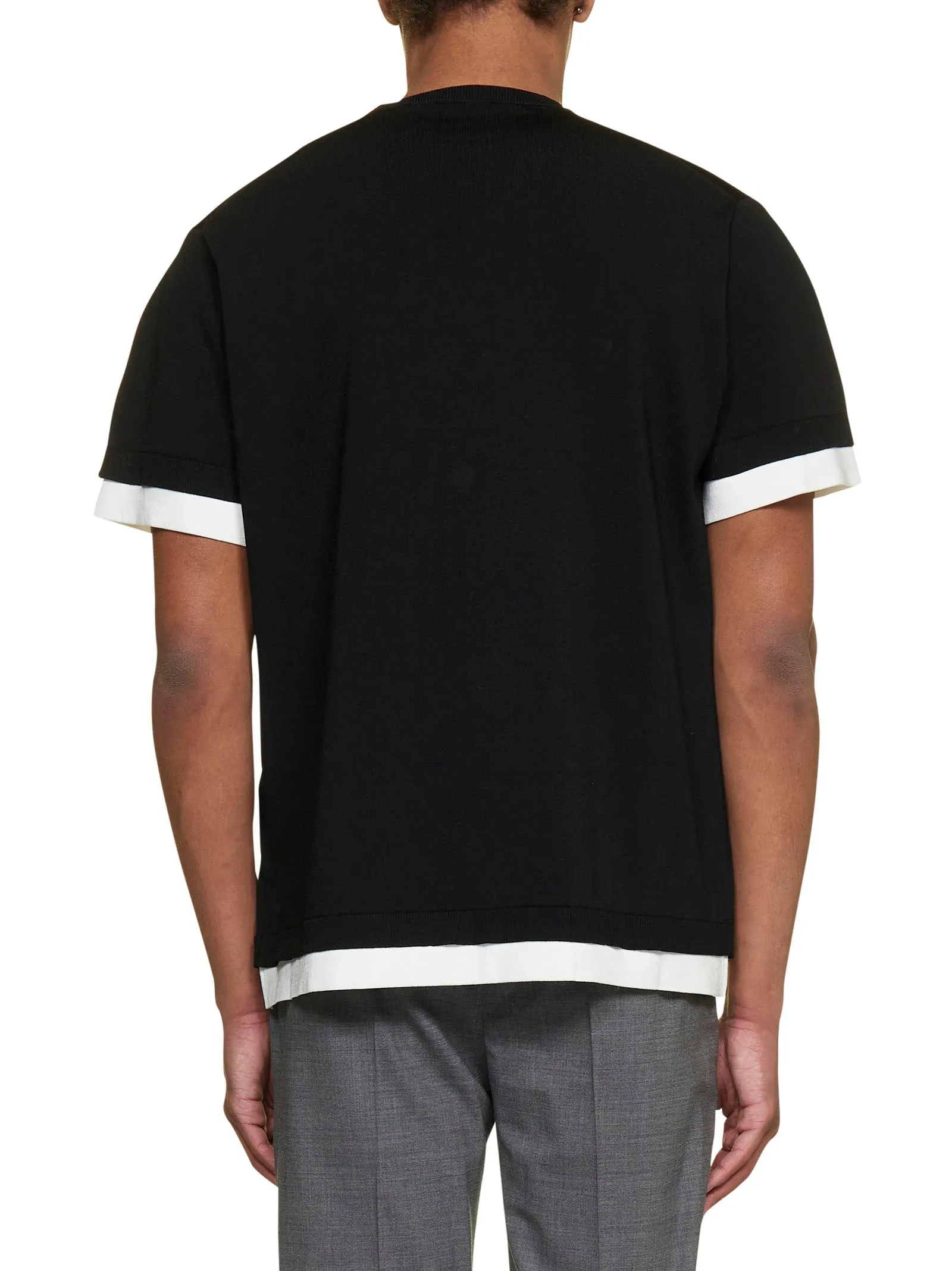 Neil Barrett Contrast Trim Crewneck Knitted T-Shirt