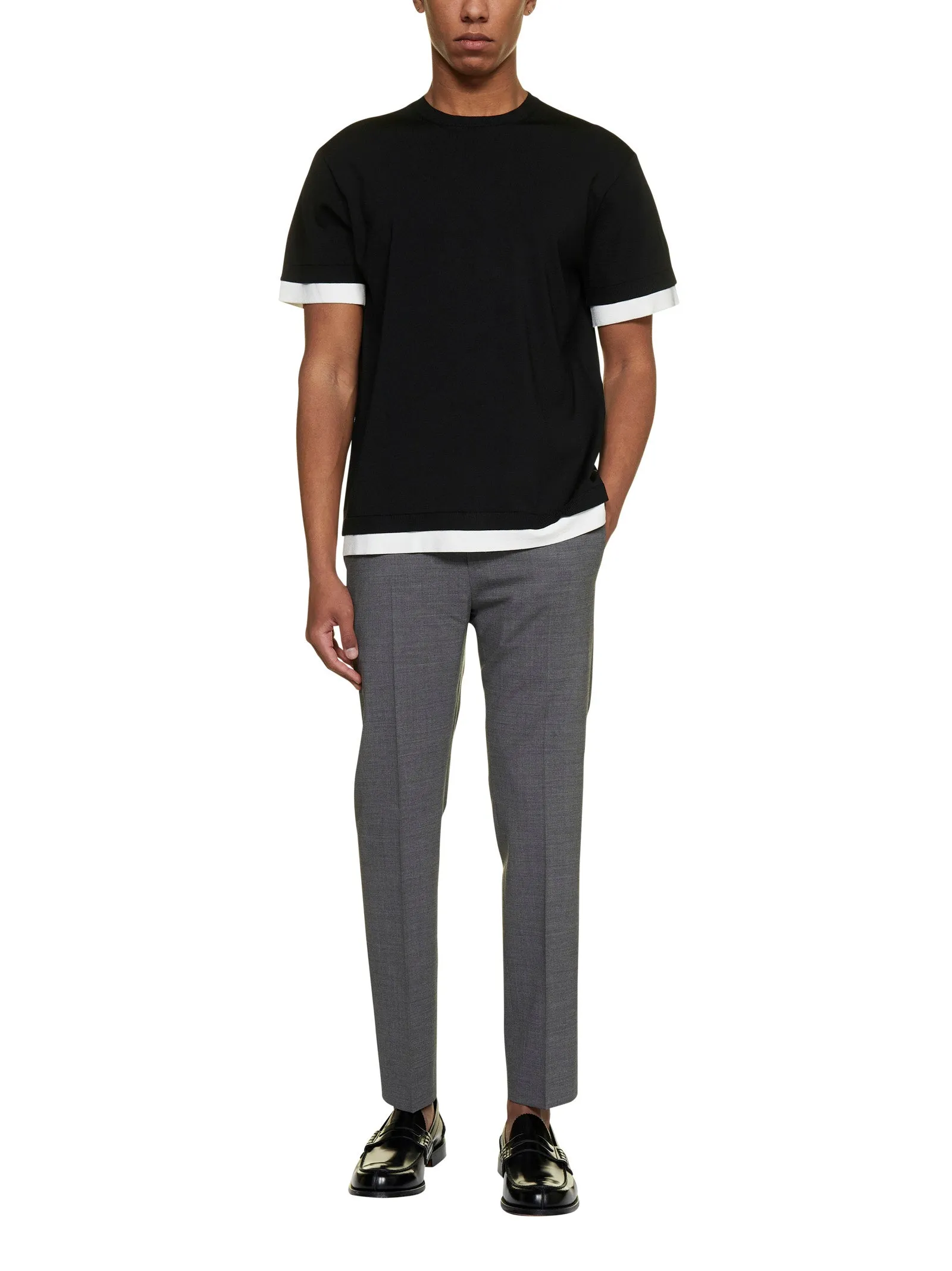 Neil Barrett Contrast Trim Crewneck Knitted T-Shirt