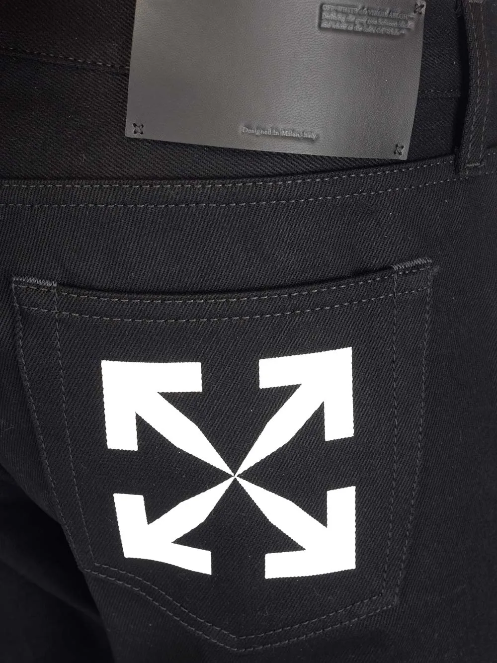 Off-White Arrows Print Straight Leg Jeans
