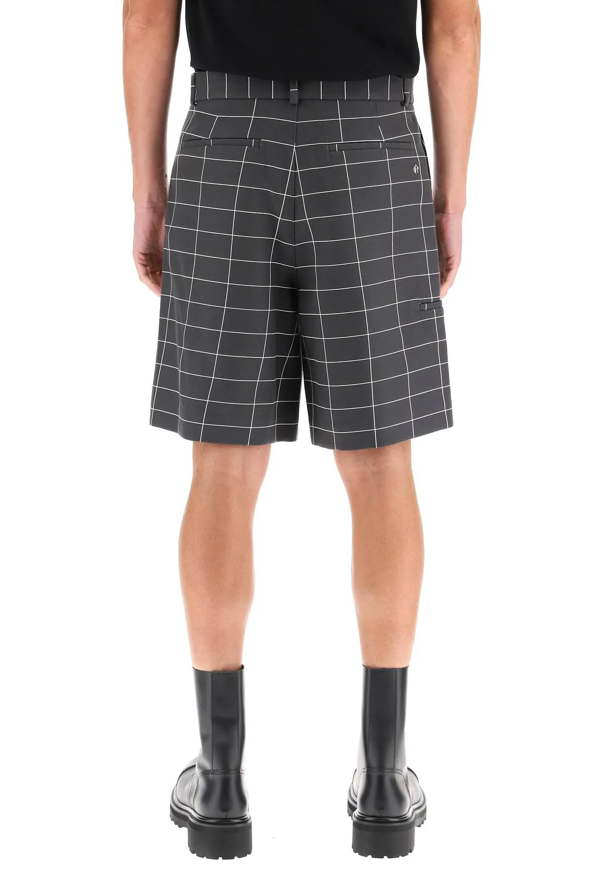 Off-White Checkered Print Shorts
