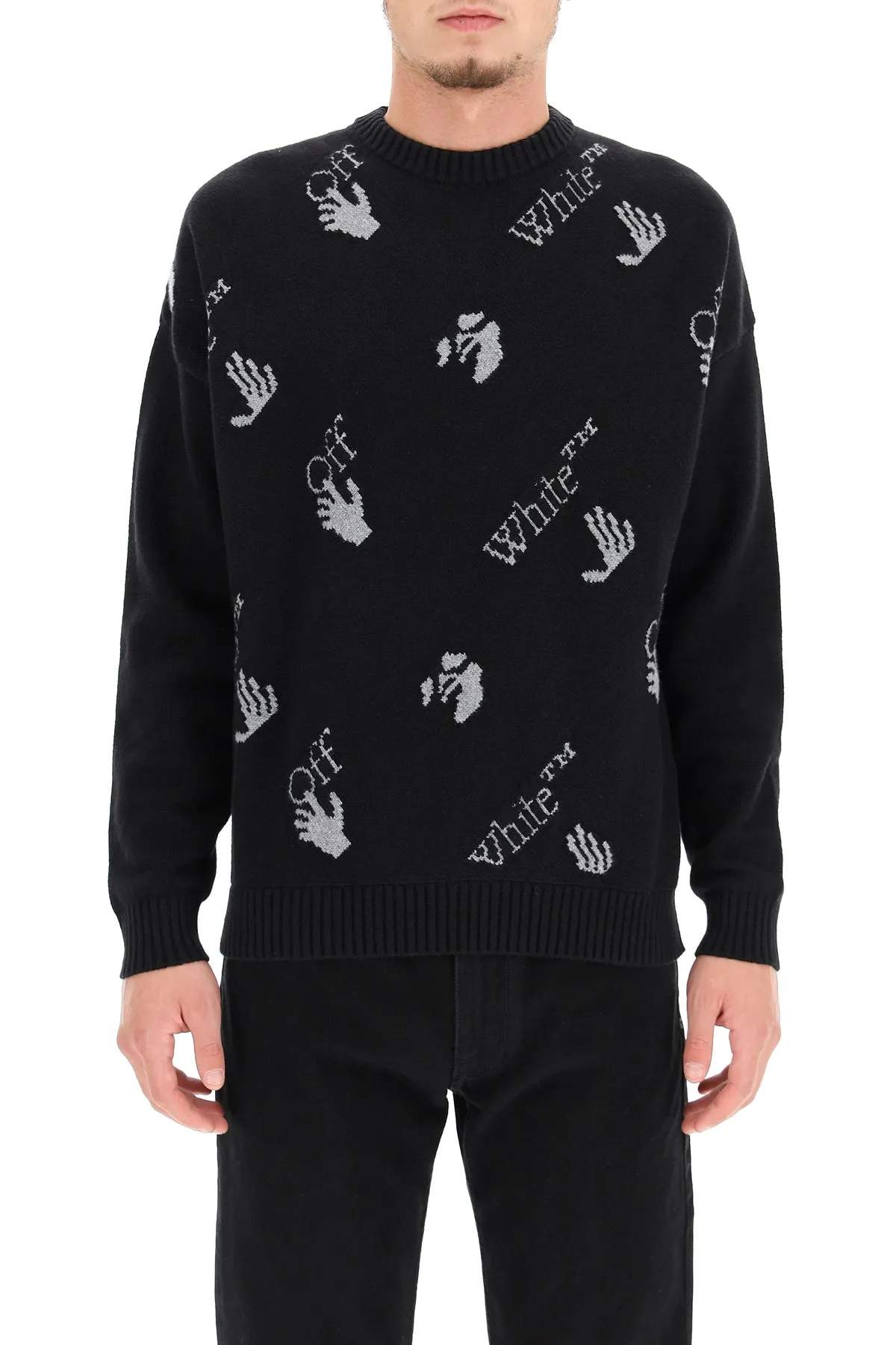 Off-White Logo Motif Crewneck Sweater