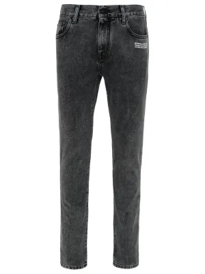 Off-White Logo Patch Faded-Effect Jeans