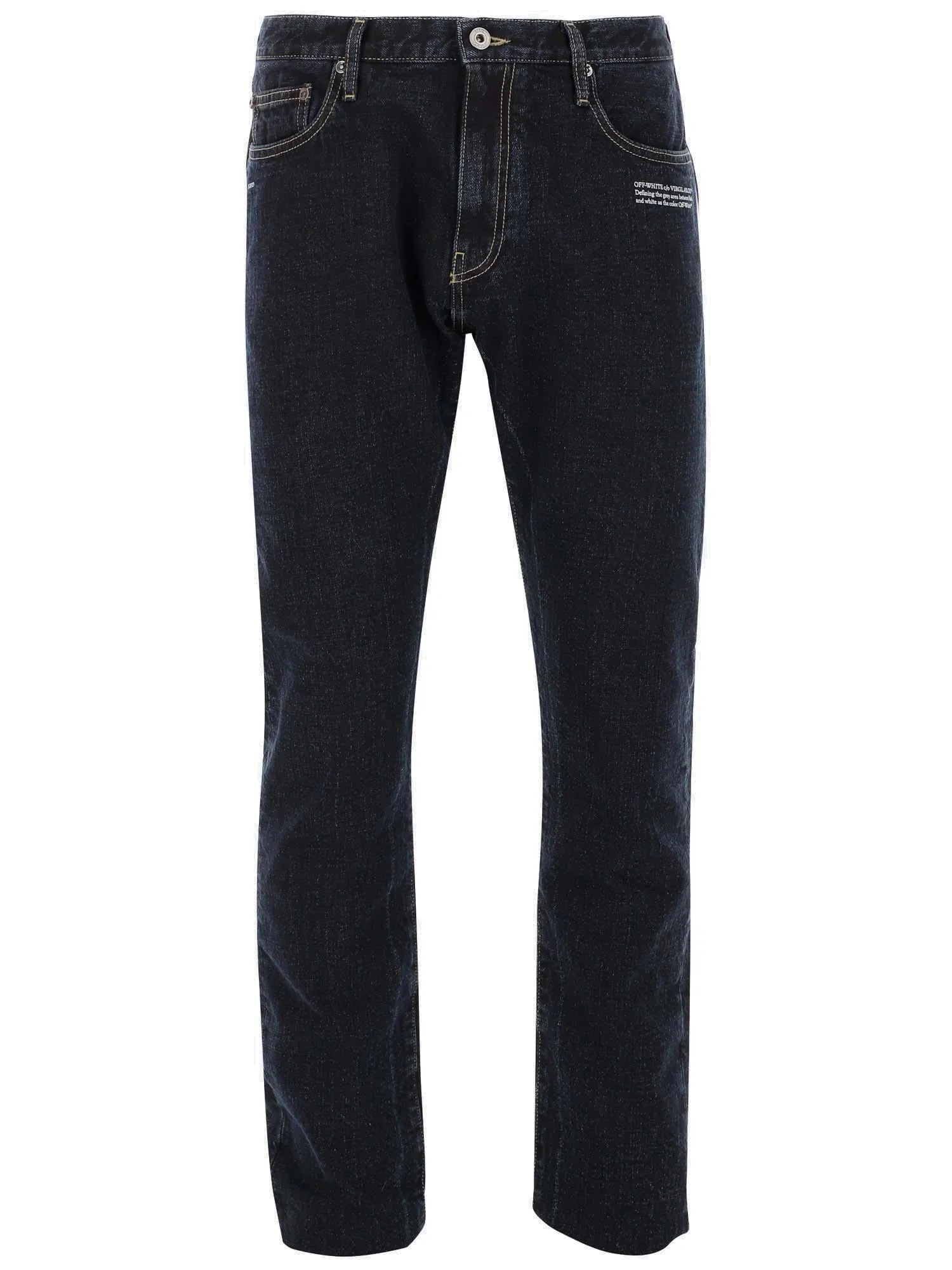 Off-White Logo Patch Straight Leg Jeans