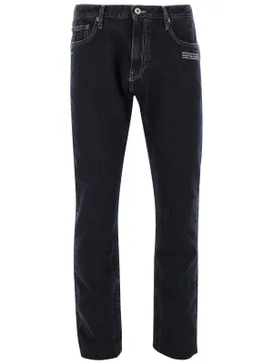 Off-White Logo Patch Straight Leg Jeans