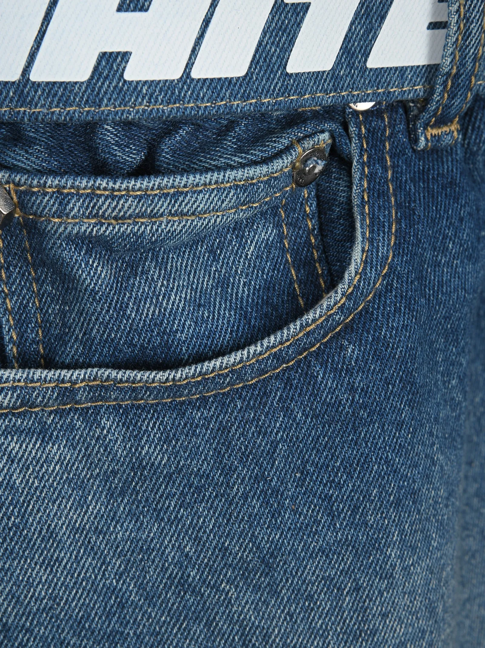 Off-White Low Rise Cropped Jeans