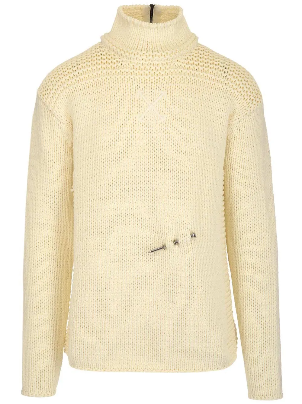 Off-White Nail-Embellished Ribbed Sweater
