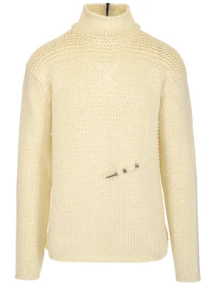 Off-White Nail-Embellished Ribbed Sweater
