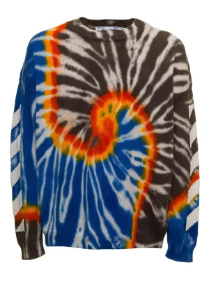 Off-White Tie-Dyed Knitted Crewneck Jumper