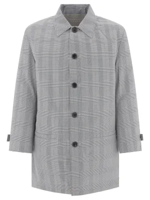 PACCBET Check Pattern Reversible Coat