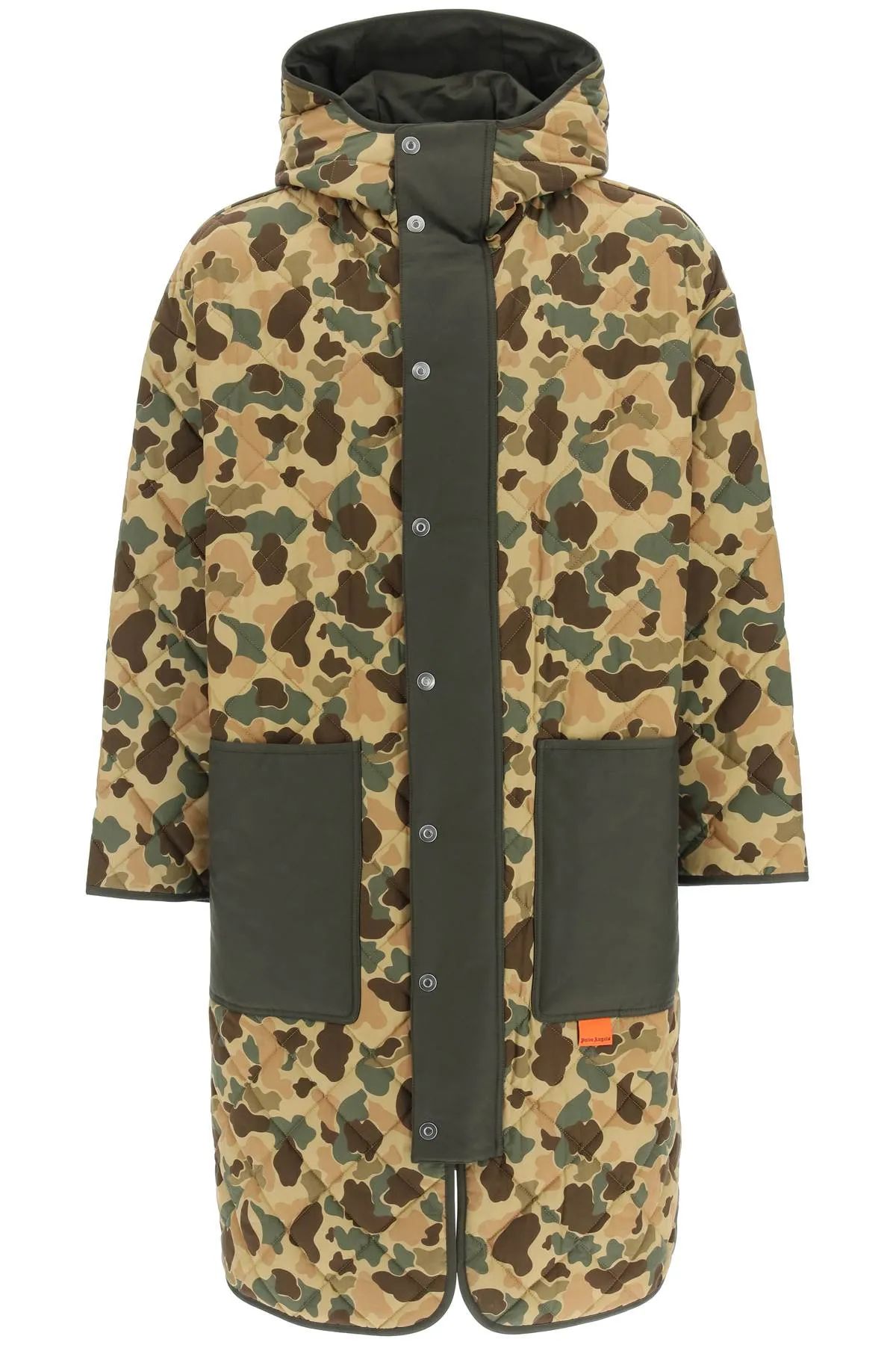 Palm Angels Camouflage Print Padded Midi Coat