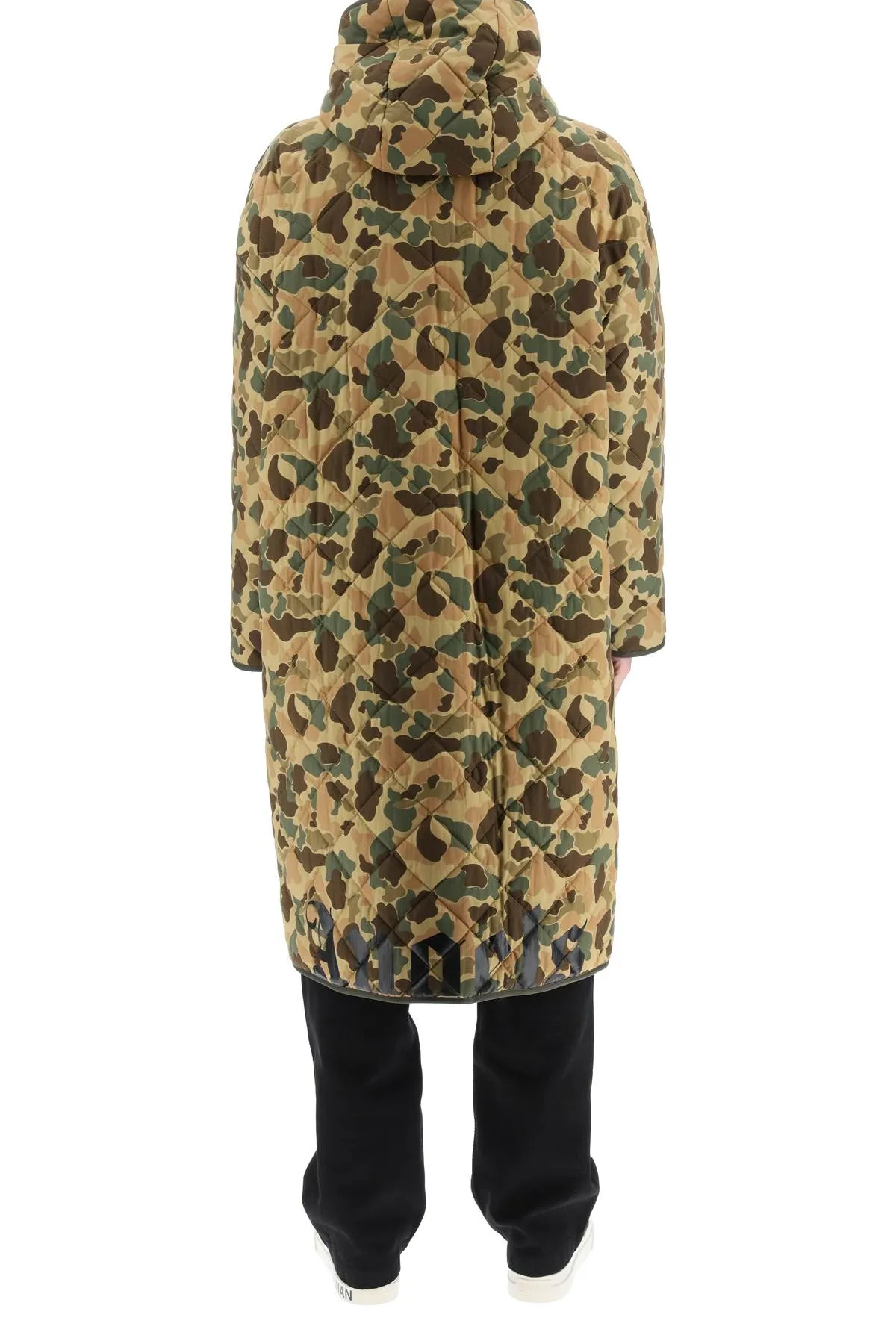 Palm Angels Camouflage Print Padded Midi Coat