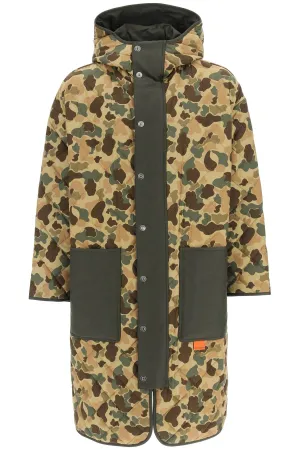 Palm Angels Camouflage Print Padded Midi Coat