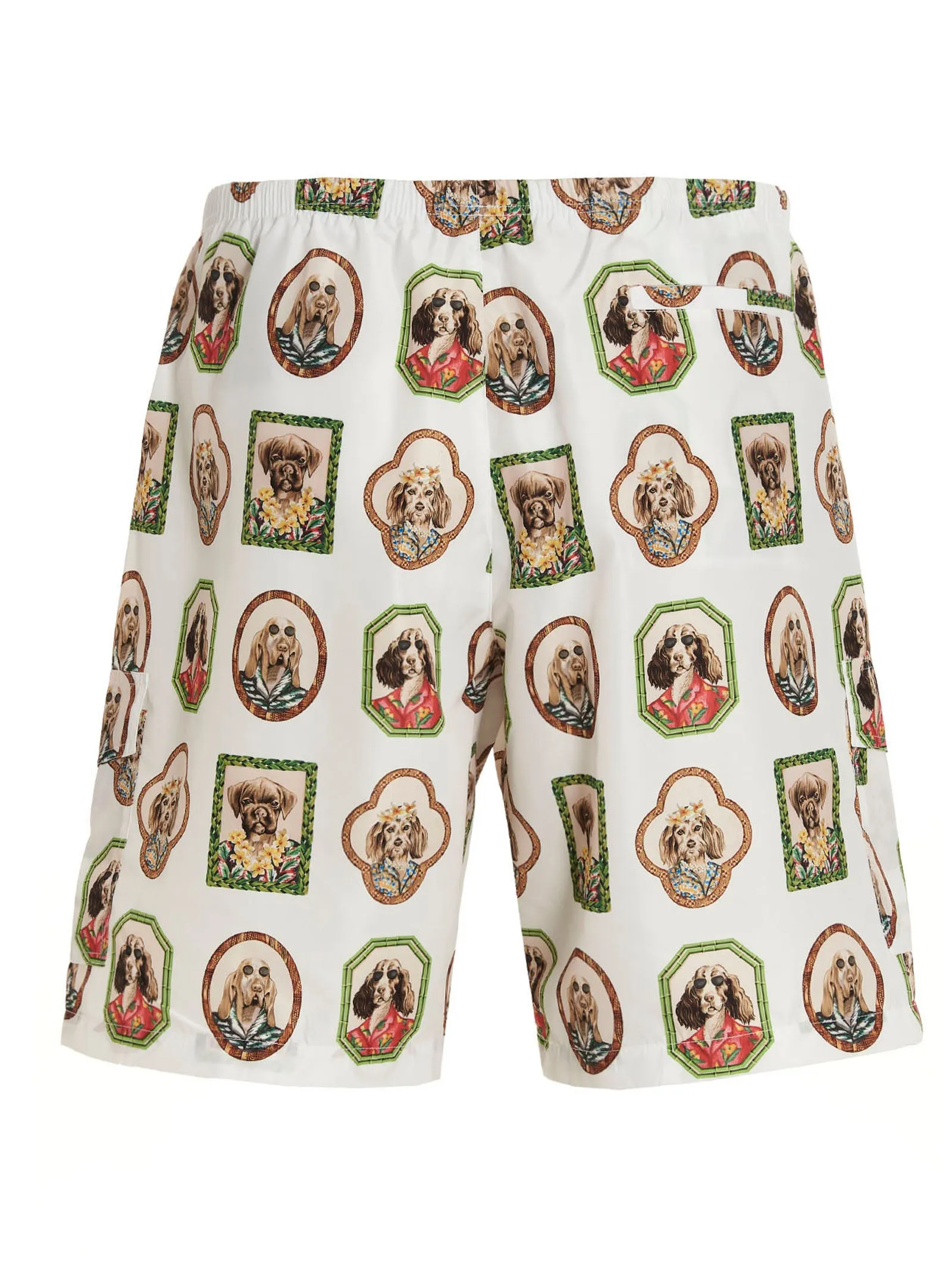 Palm Angels Hawaiian Dog Printed Elasticated Waistband Swim Shorts