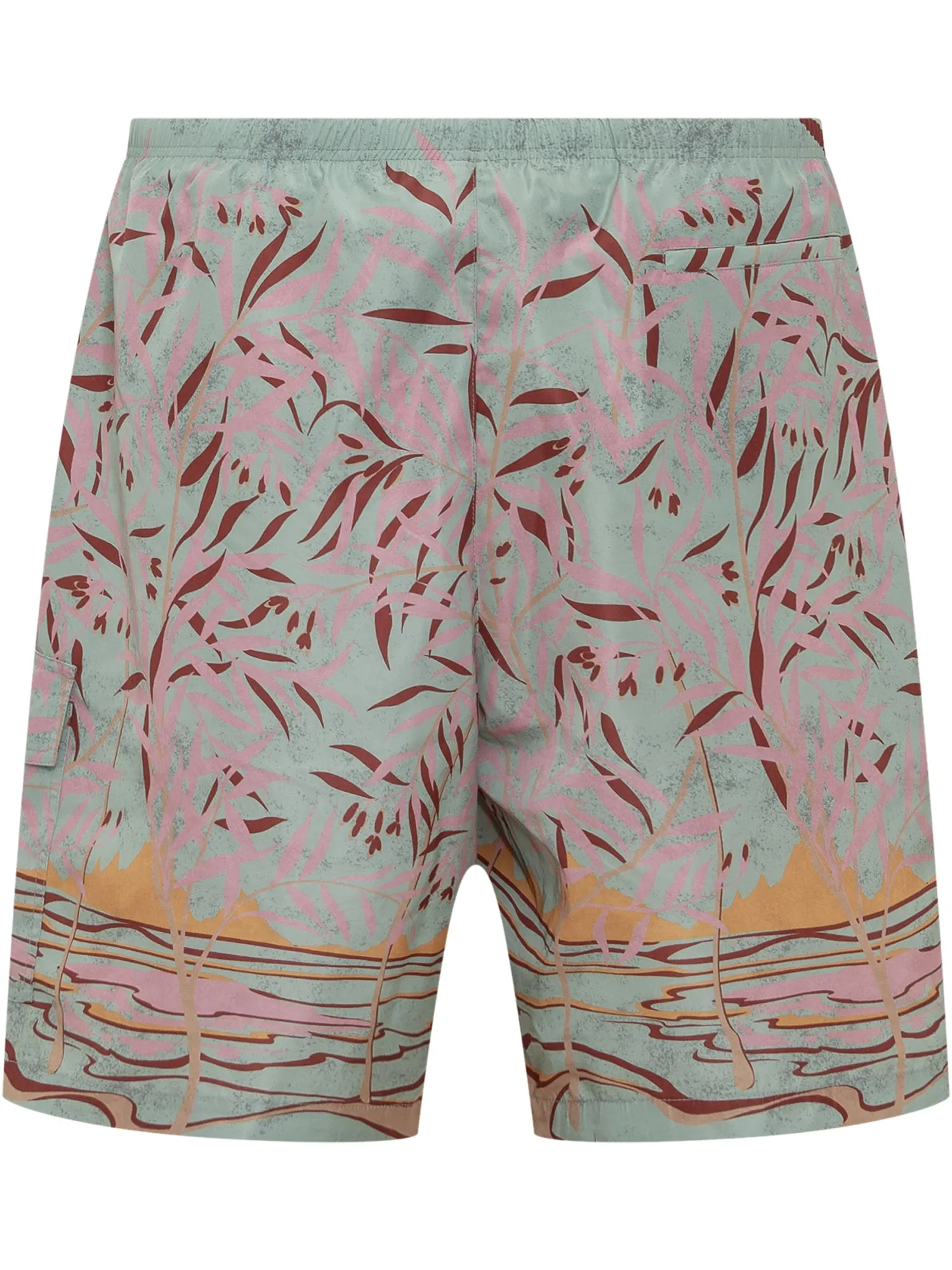 Palm Angels Lagoon-Printed Elasticated Waist Swim Shorts