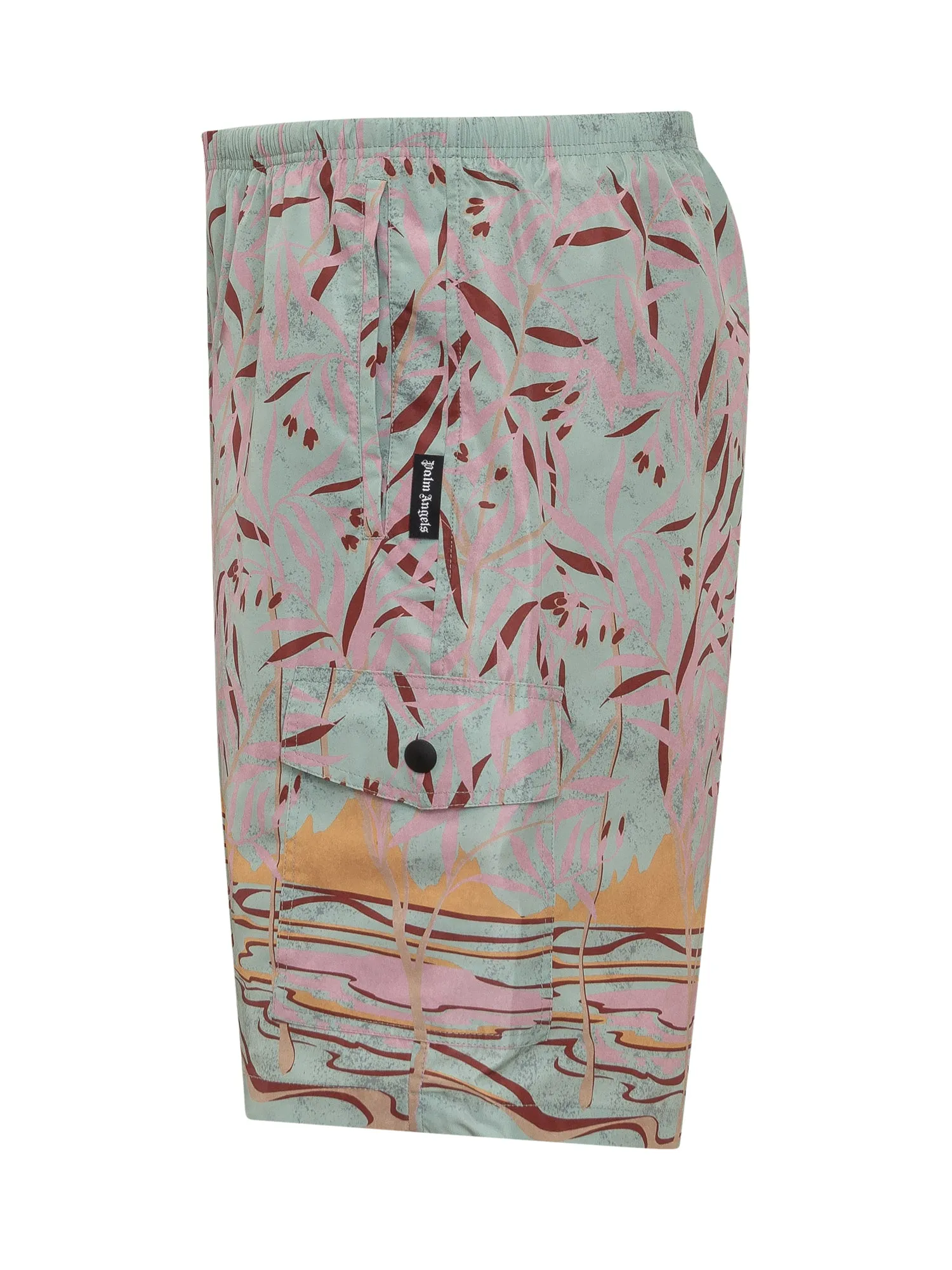 Palm Angels Lagoon-Printed Elasticated Waist Swim Shorts