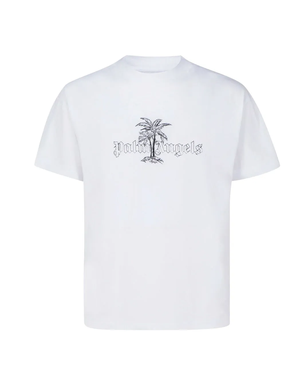 Palm Angels Logo Printed Crewneck T-Shirt