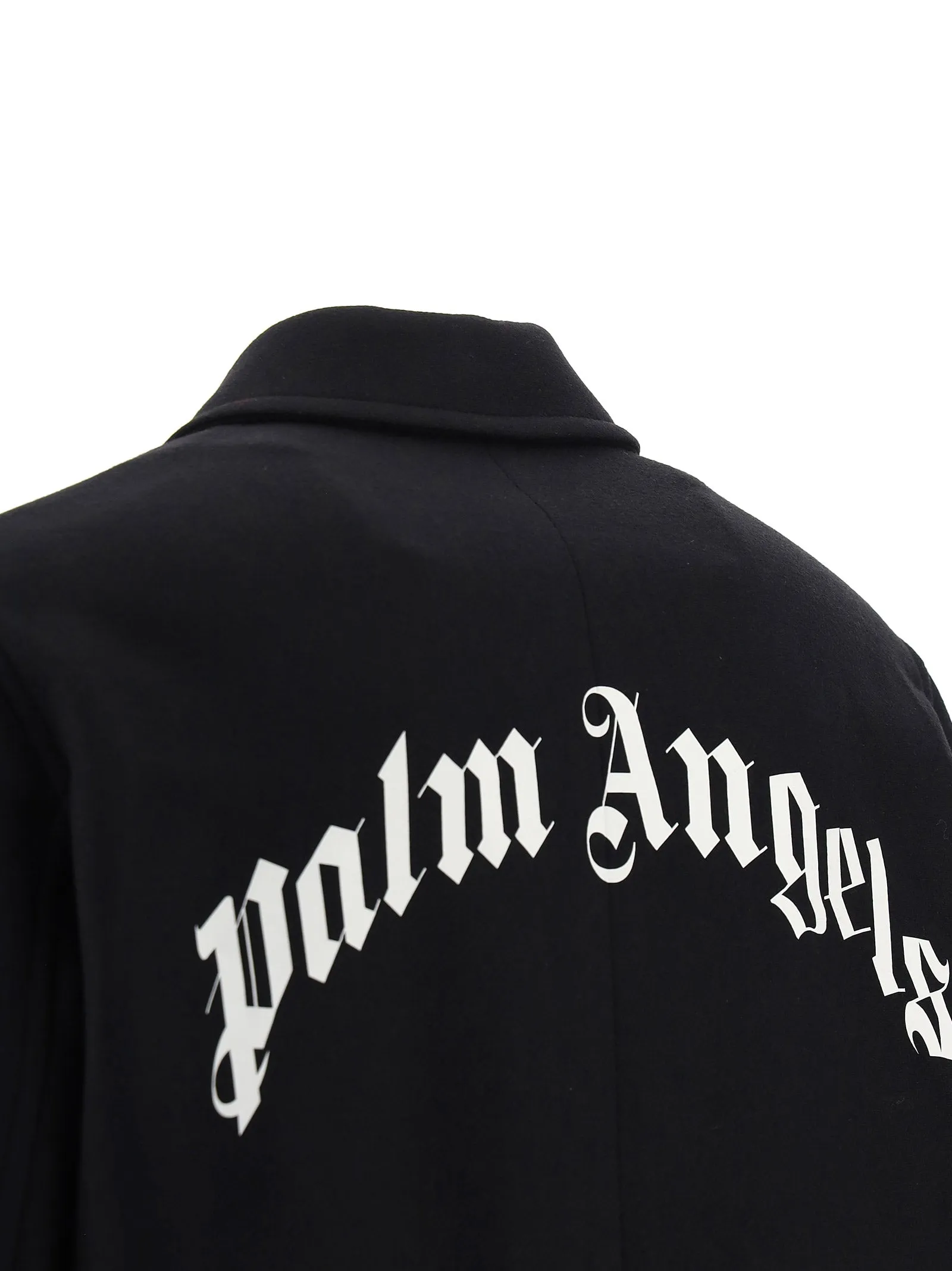 Palm Angels Logo Printed Single Breasted Coat