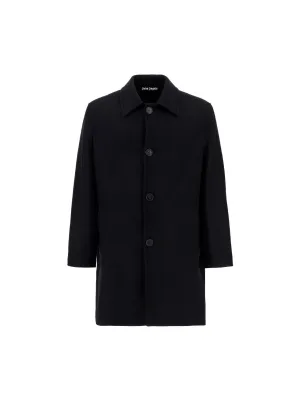 Palm Angels Logo Printed Single Breasted Coat