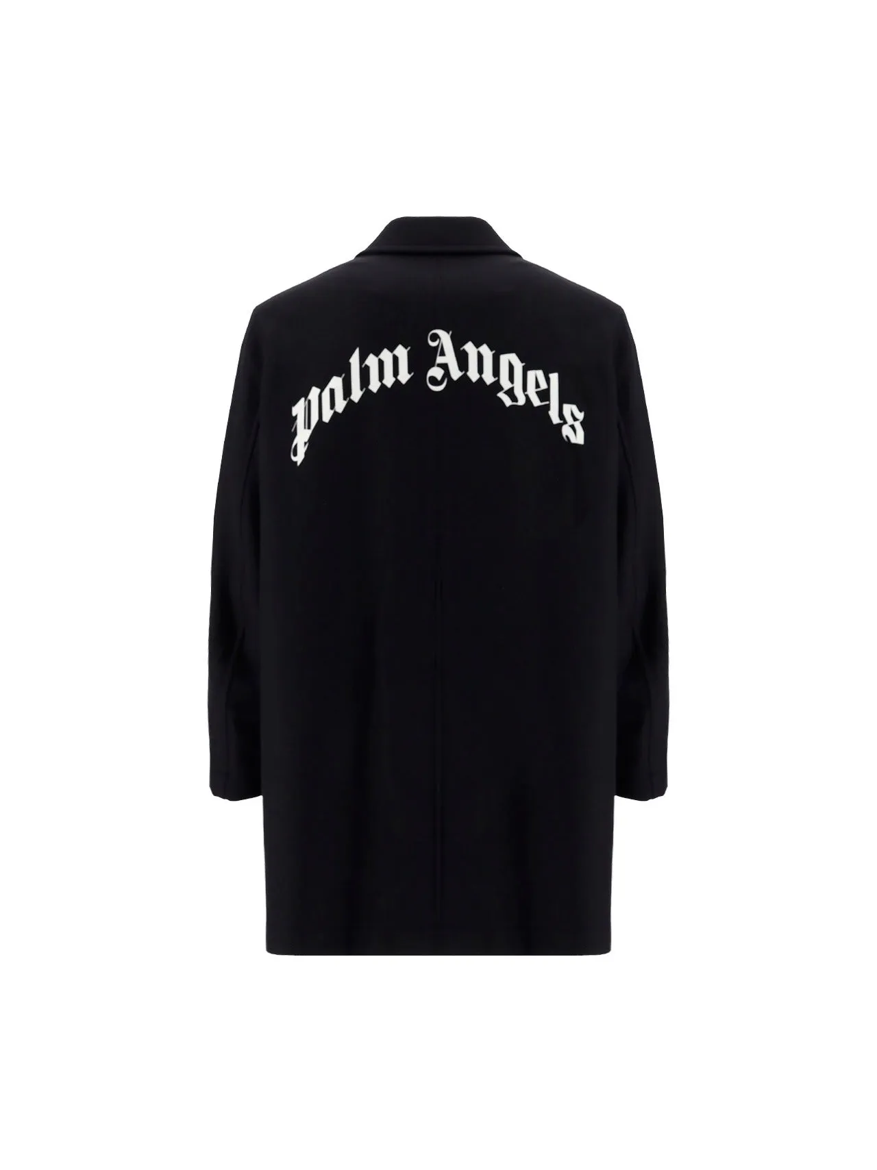 Palm Angels Logo Printed Single Breasted Coat