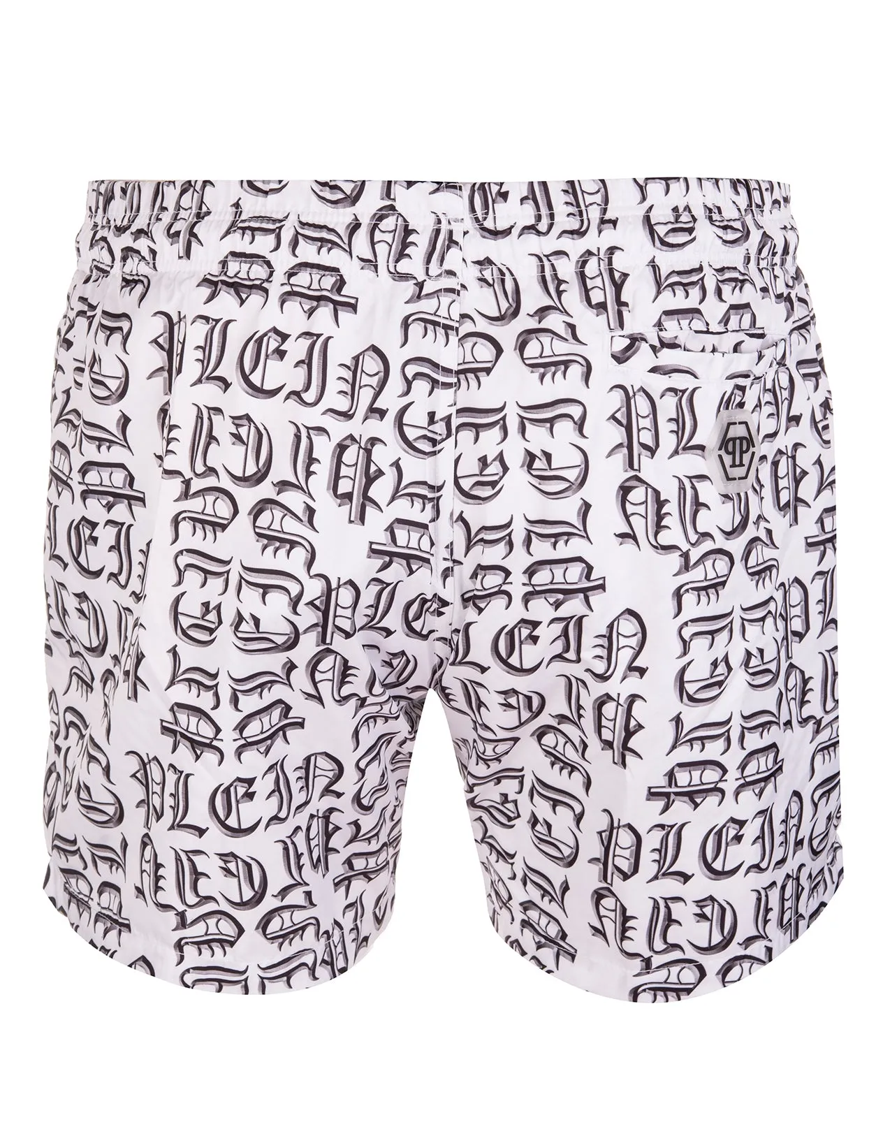 Philipp Plein Gothic Logo Print Swim Shorts