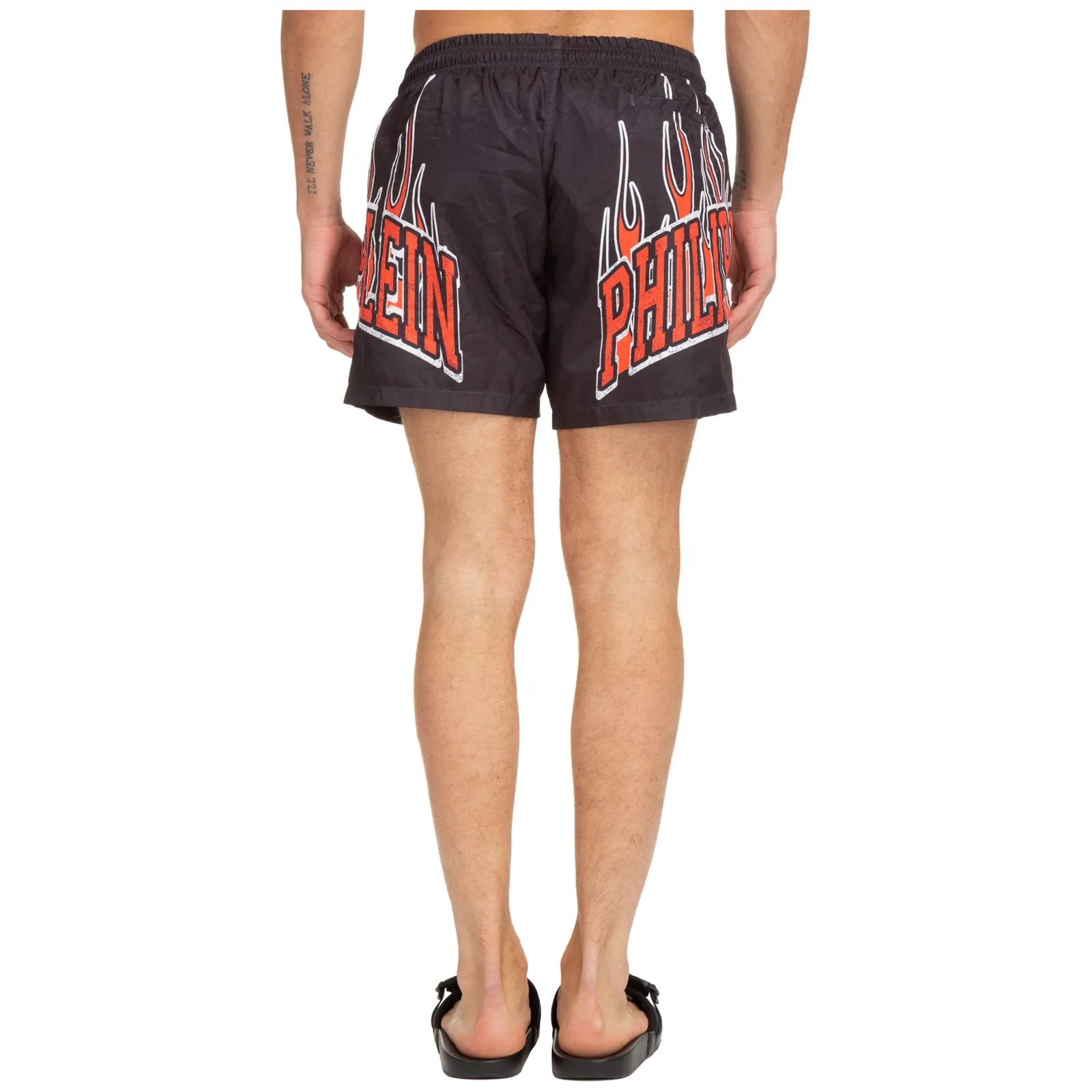 Philipp Plein Logo Printed Drawstring Swim Shorts