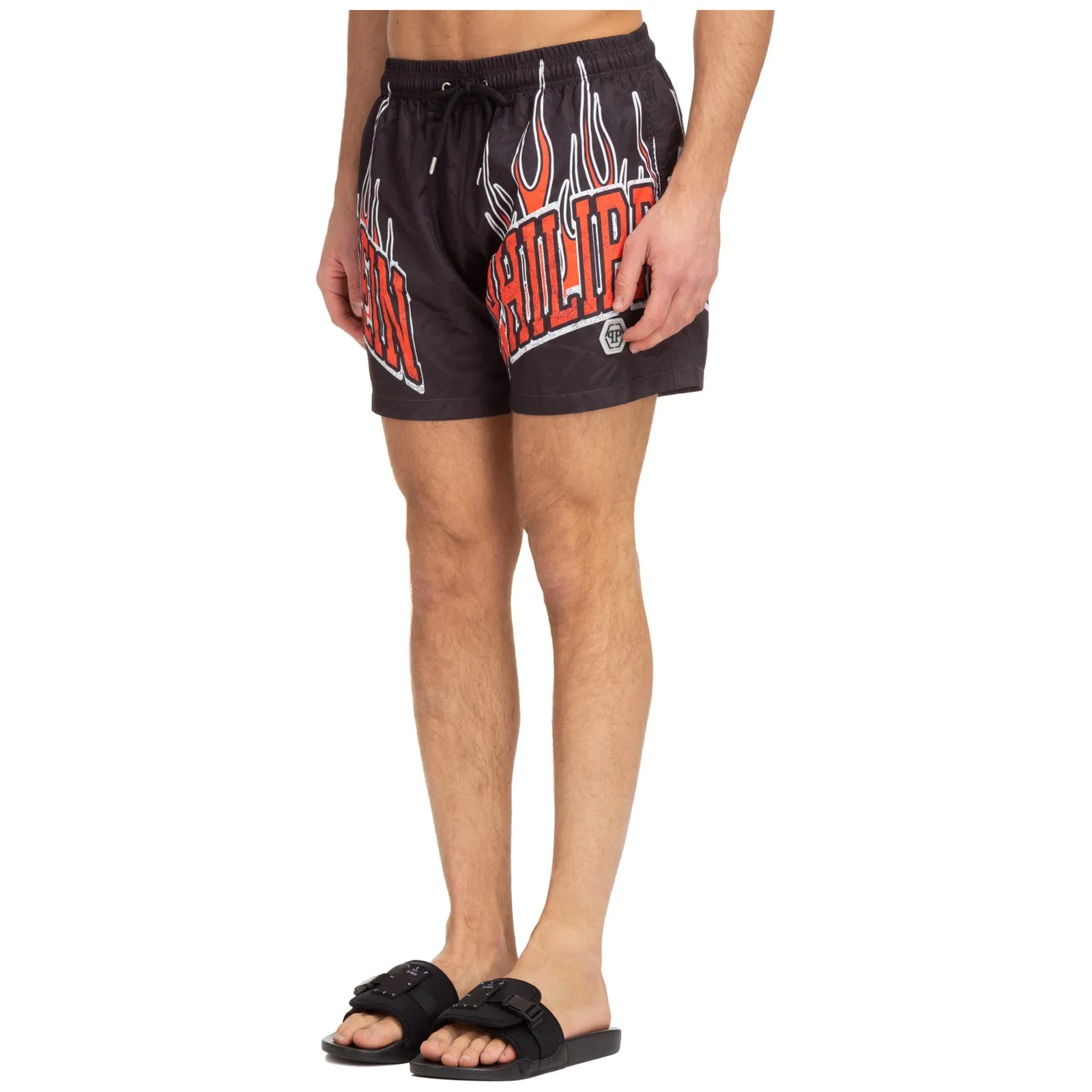 Philipp Plein Logo Printed Drawstring Swim Shorts