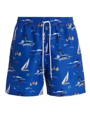 Polo Ralph Lauren Graphic Print Drawstring Swim Shorts