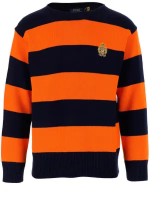 Polo Ralph Lauren Logo Embroidered Striped Sweater