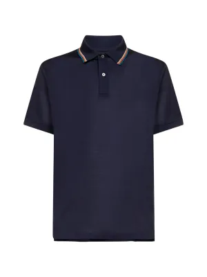 PS Paul Smith Rainbow Stripe-Trim Polo Shirt