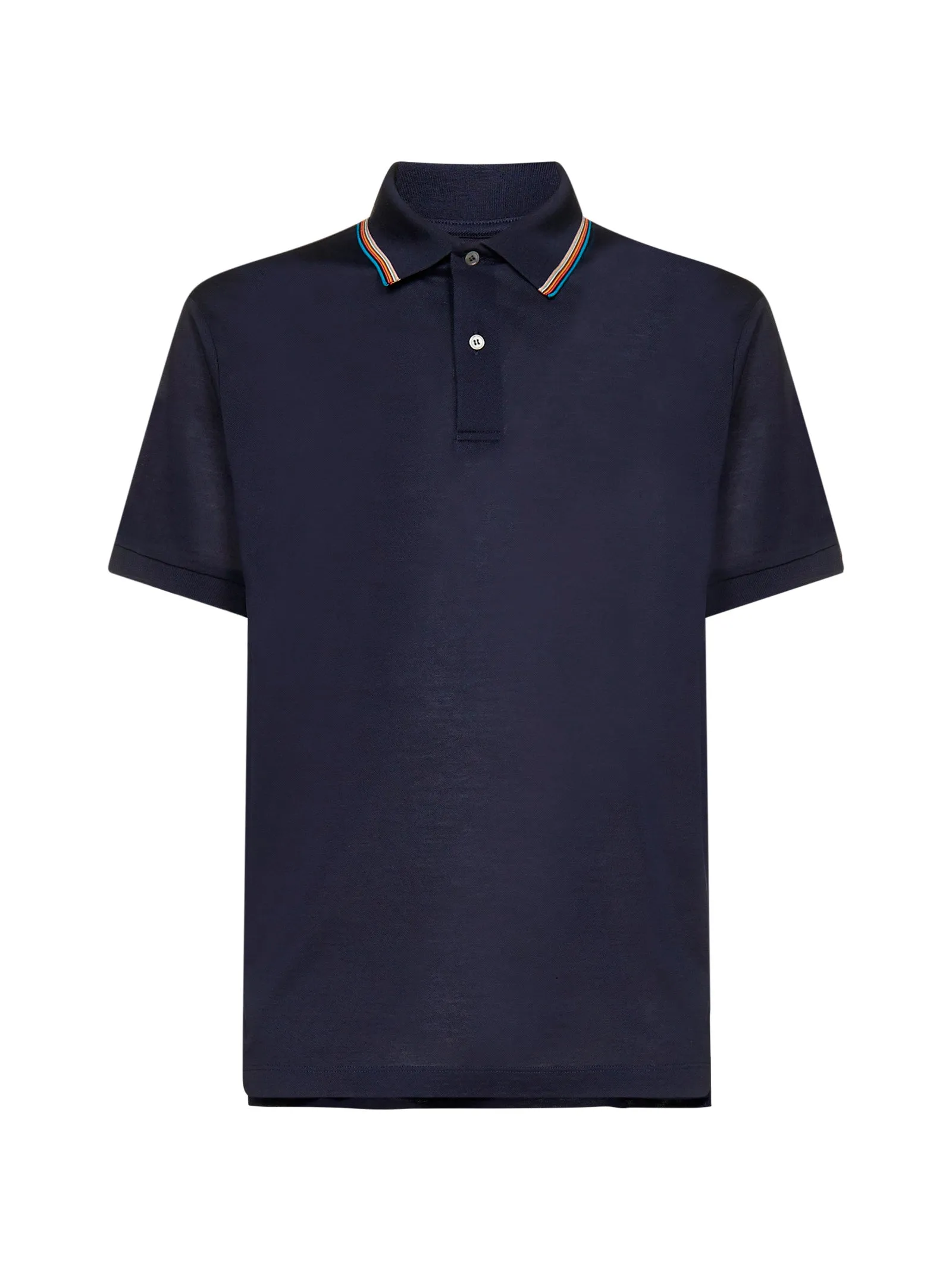 PS Paul Smith Rainbow Stripe-Trim Polo Shirt