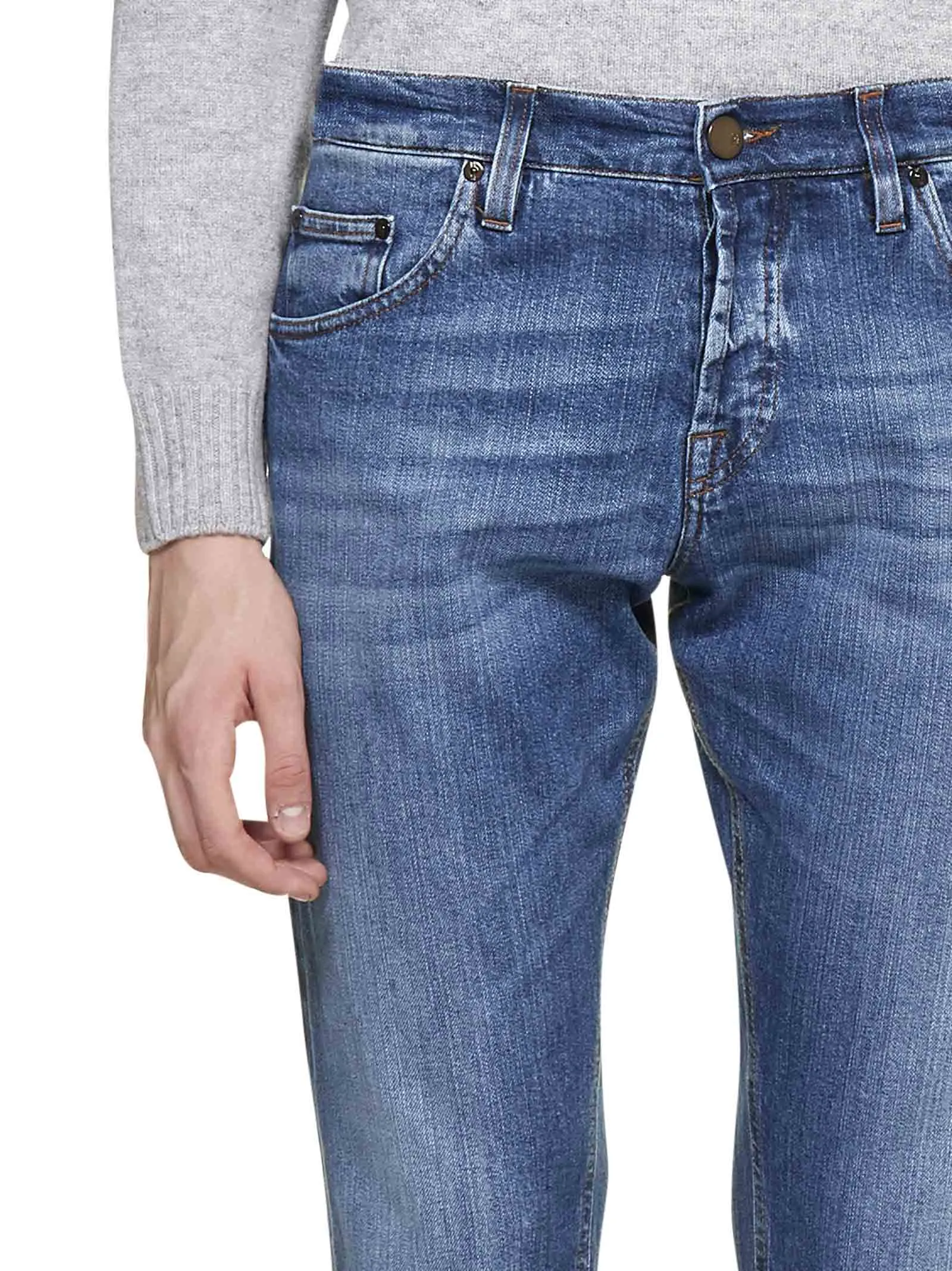 Pt05 Fadded Effect Slim-Fit Jeans