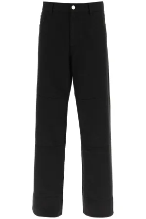 Raf Simons Wide Leg Logo Patch Jeans
