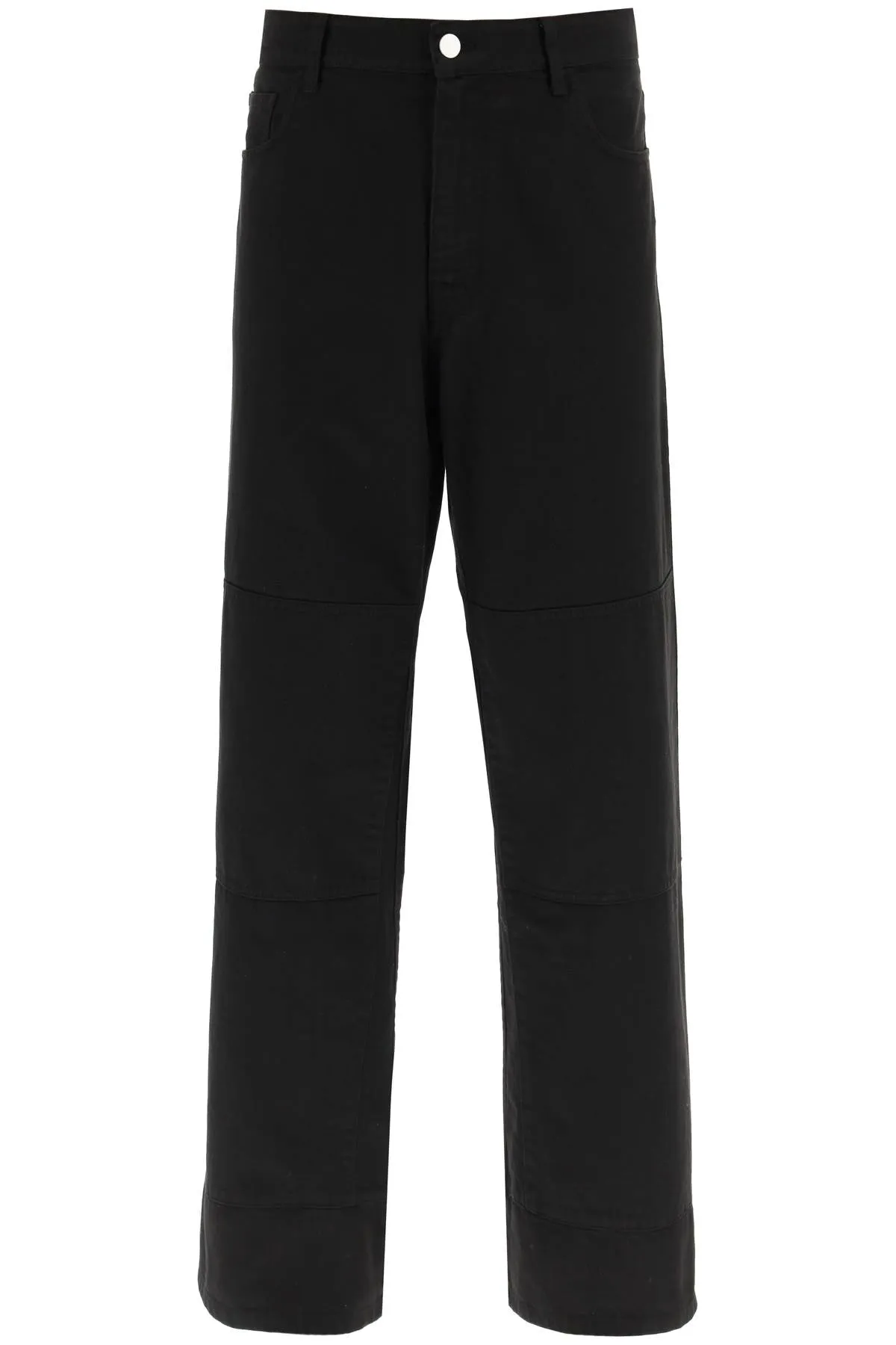 Raf Simons Wide Leg Logo Patch Jeans