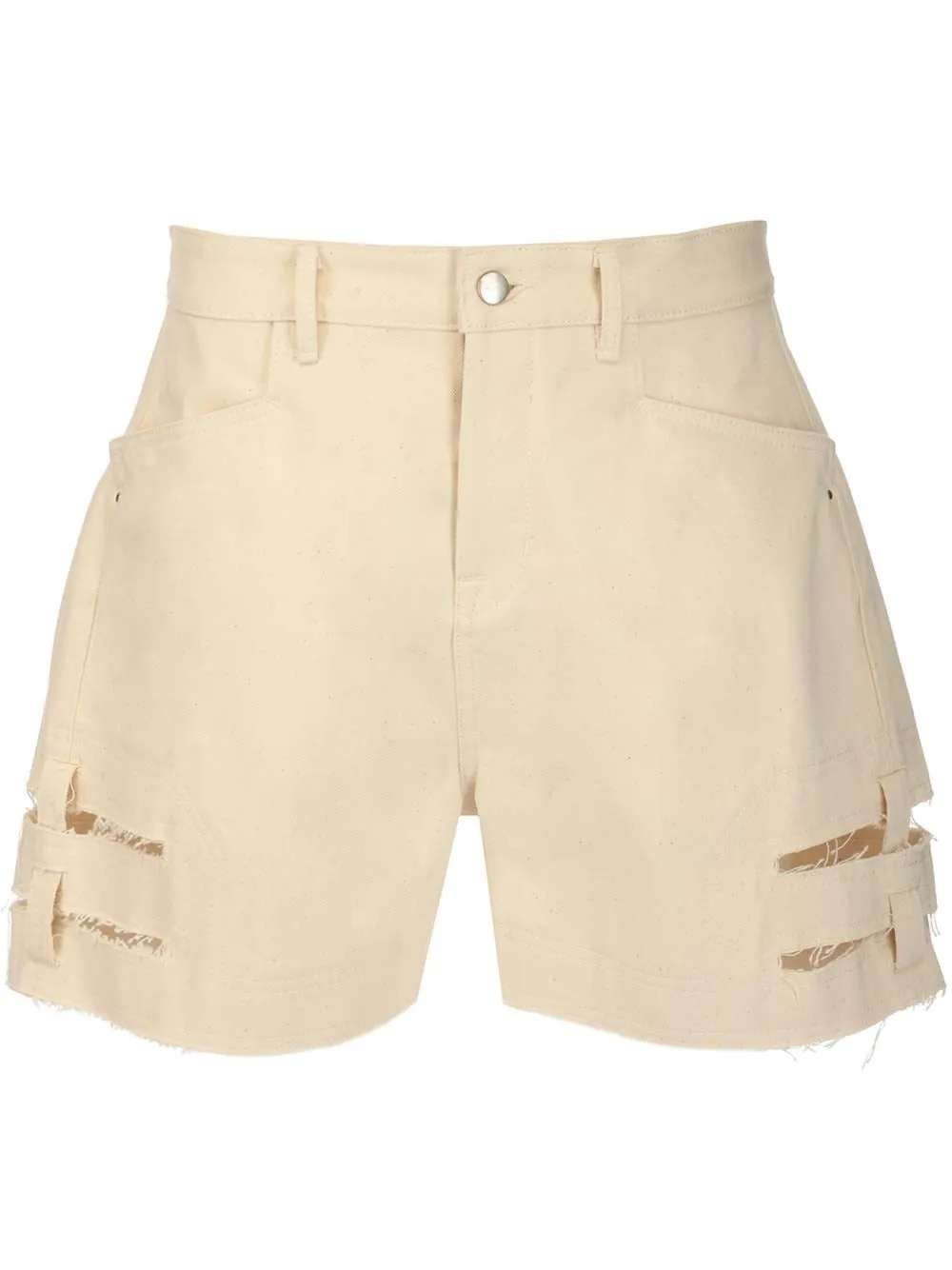 Rick Owens Cut-Out Detailed Denim Shorts