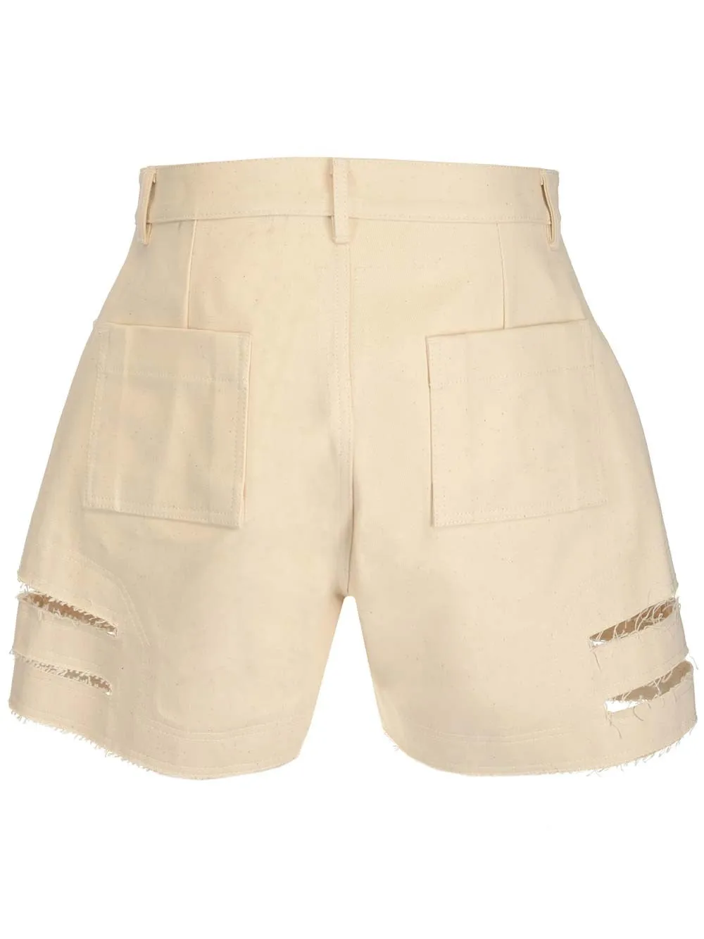 Rick Owens Cut-Out Detailed Denim Shorts